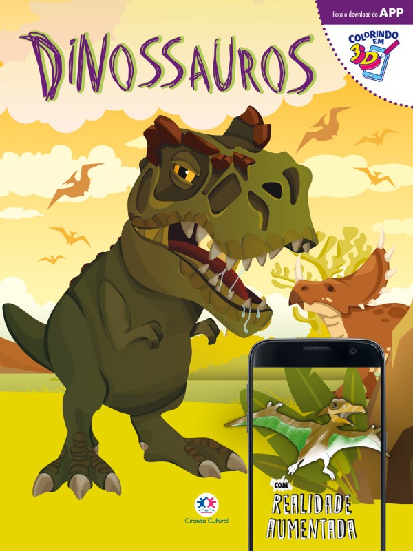 DINOSSAUROS - COLORINDO EM 3D COM REALIDADE AUMENTADA