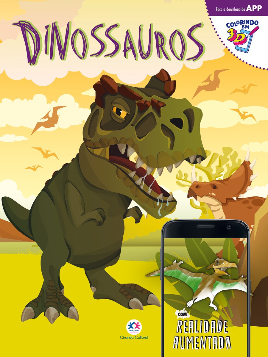 DINOSSAUROS - COLORINDO EM 3D COM REALIDADE AUMENTADA